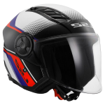 CASCO LS2 OF616 AIRFLOW II RUSH GLOSS WHITE BLUE RED TAGLIA M