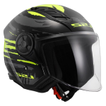 CASCO OF616 AIRFLOW II BRUSH GLOSS BLACK H-V YELLOW TG. M 