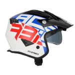 CASCO ACERBIS ARIA SPORT 22-06 GLOSS WHITE BLUE RED TAGLIA L