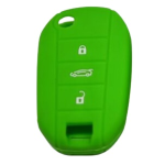 GUSCIO SILICONE VERDE PER CHIAVE CITROEN/PEUGEOT 3 TASTI C/TASTO BAULE