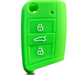 GUSCIO SILICONE VERDE PER CHIAVE SEAT/VOLKSWAGEN 3 TASTI C/TASTO BAULE