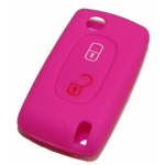 GUSCIO SILICONE FUXIA PER CHIAVE CITROEN/PEUGEOT 2 TASTI