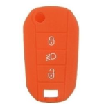 GUSCIO SILICONE ARANCIO PER CHIAVE CITROEN/PEUGEOT 3 TASTI C/T FARI