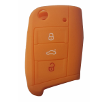 GUSCIO SILICONE ARANCIO PER CHIAVE SEAT/VOLKSWAG 3 TASTI C/TASTO BAULE