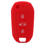 GUSCIO SILICONE ROSSO PER CHIAVE CITROEN/PEUGEOT 3 TASTI C/TASTO BAULE