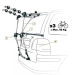 *PORTABICI UNI. POST. RIDER HIGH PER 3 BICI