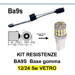 KIT RESISTENZE BASE BA9s PER LAMPADE A LED T 10 12V W5W