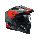 CASCO OF606 DRIFTER DEVOR MATT SILVER TITANIUM RED TG. L