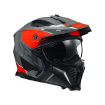 CASCO OF606 DRIFTER DEVOR MATT SILVER TITANIUM RED TG. M