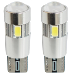 CP. LAMPADINE T10 6LED CANBUS C/LENTE NO POLARITY SUPERWHITE